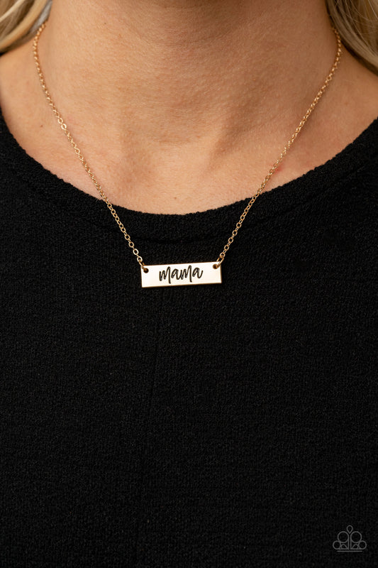 Inspirational "Blessed Mama" Gold - Paparazzi Necklace