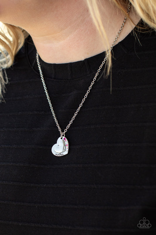 Paparazzi Necklace ~ Happily Heartwarming - Pink