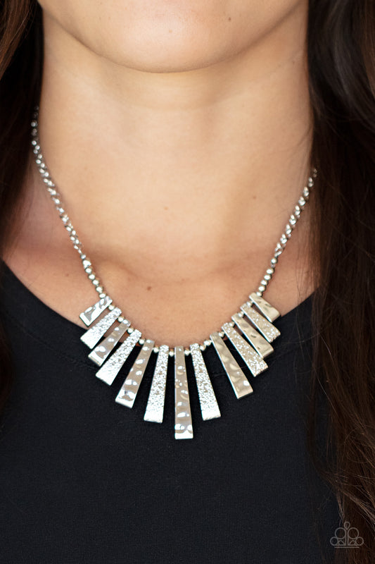 Paparazzi Necklace ~ The MANE Course - Silver