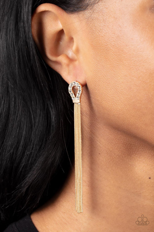 Paparazzi Earring ~ Dallas Debutante - Gold