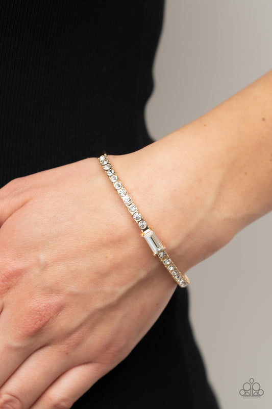 Paparazzi Bracelet ~ Party Crashing Couture - Gold