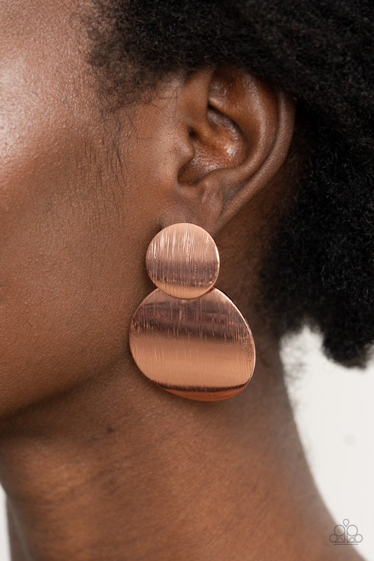 Paparazzi Here Today, Gong Tomorrow Copper Post Earrings - New