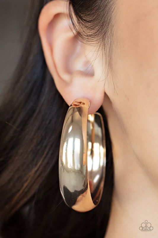 Flat Out Flawless - Gold Hoop Earrings Vendor Paparazzi Accessories