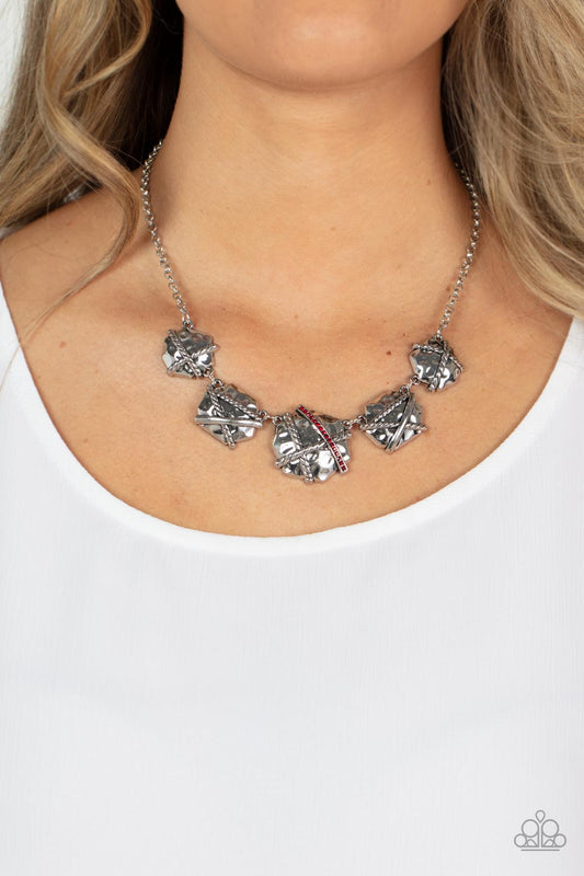 Paparazzi Necklace ~ Keep Guard - Red