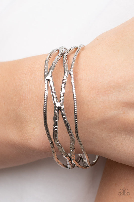 Paparazzi: A Narrow Escapade 💖 Silver Bangle Bracelet